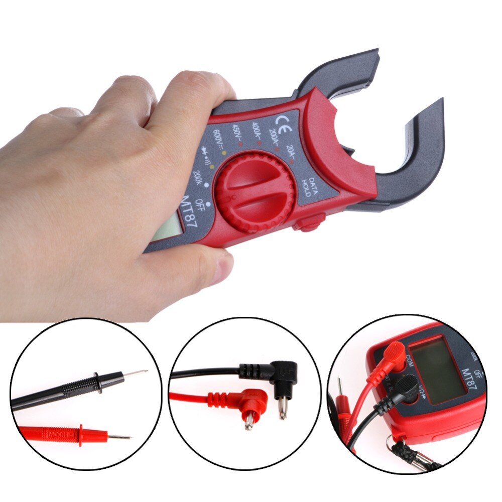 Multímetro de abrazadera Digital voltímetro de CA CC amperímetro LCD ohmetro voltímetro de voltímetro