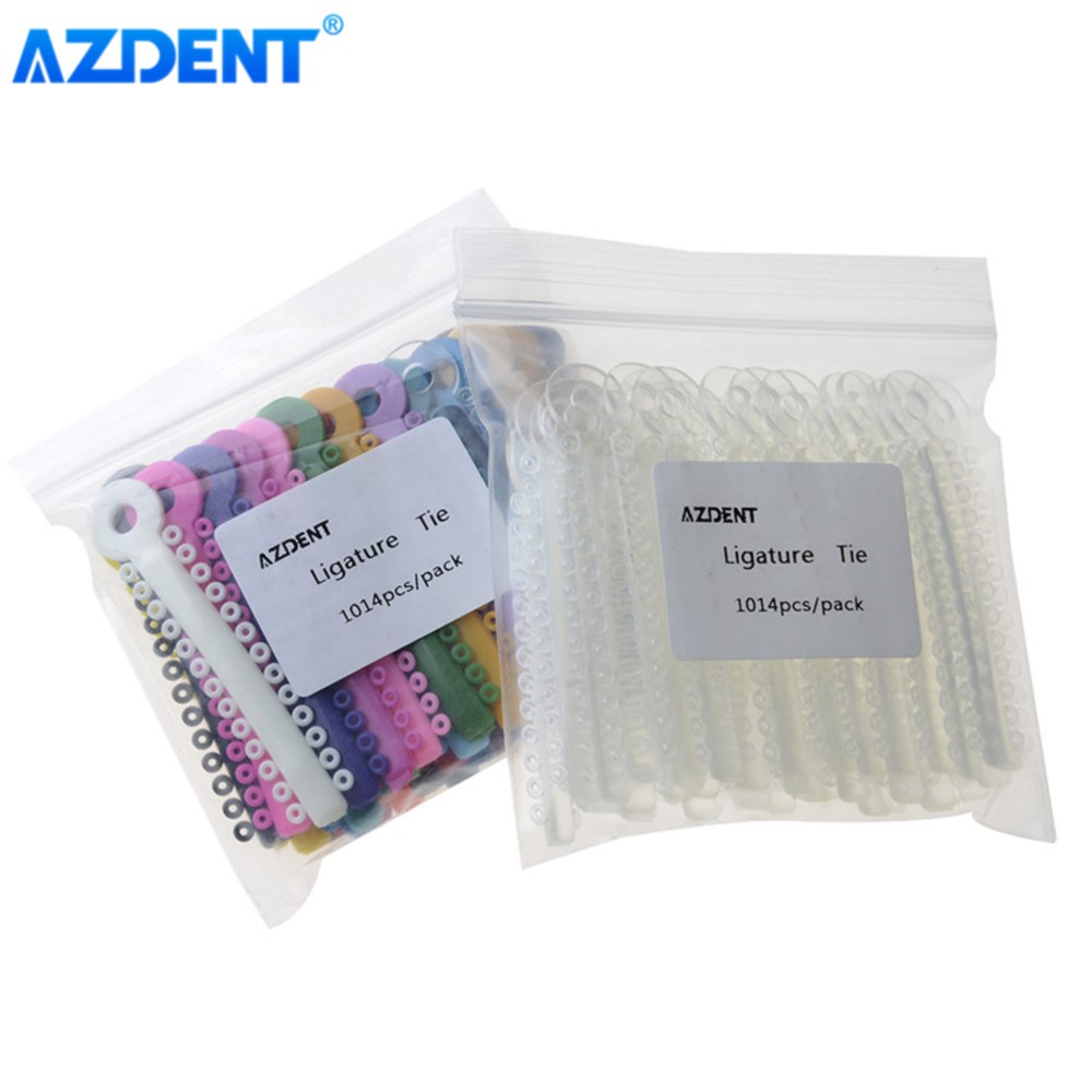 1014 Stück/Packung AZDENT Zahnkieferorthopädische Ligaturbinder, mehrfarbig, klare Farbe, hohe Festigkeit und Elastizität