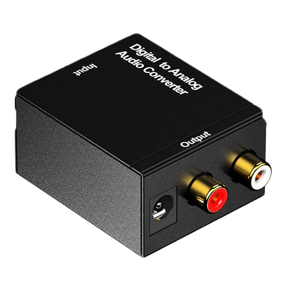 Coaxial Digital to Analog RCA 3.5mm Audio Fiber Optic Signal Converter Adapter: Default Title