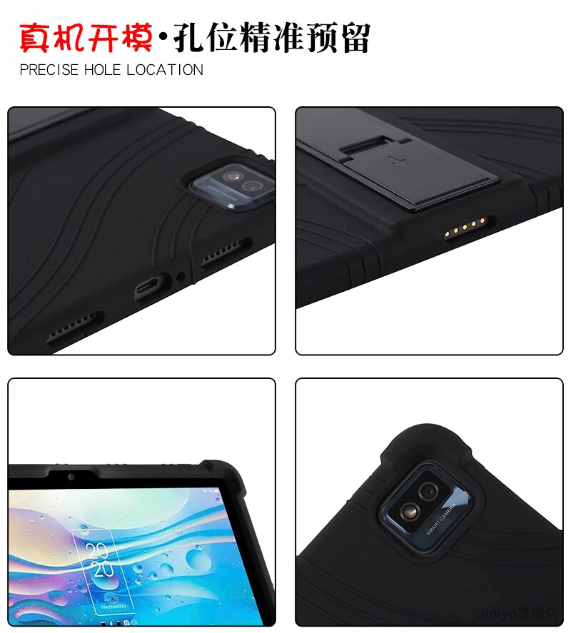 til tcl fanen 10s 9080g veske tcl 10 9081x 10.1 tommers nettbrett silikon veske stativ beskyttende deksel bak softshell alt inkludert