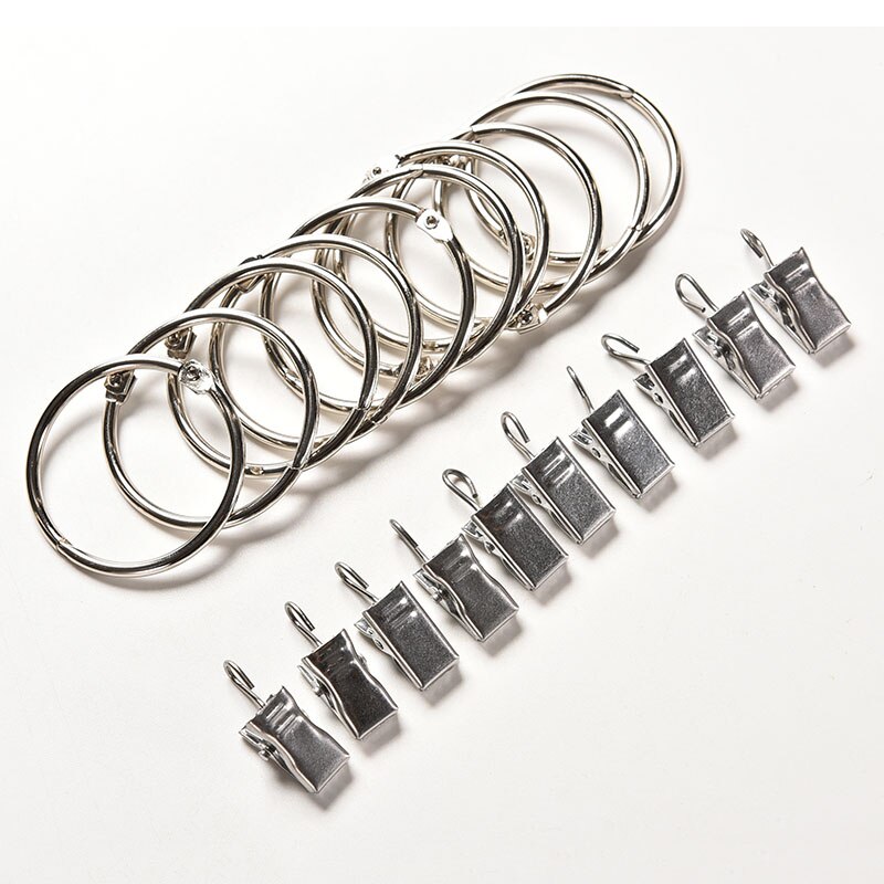 10 Pcs/set Practical Window Curtain Clip Metal Curtain Drapery Rings Eyelets