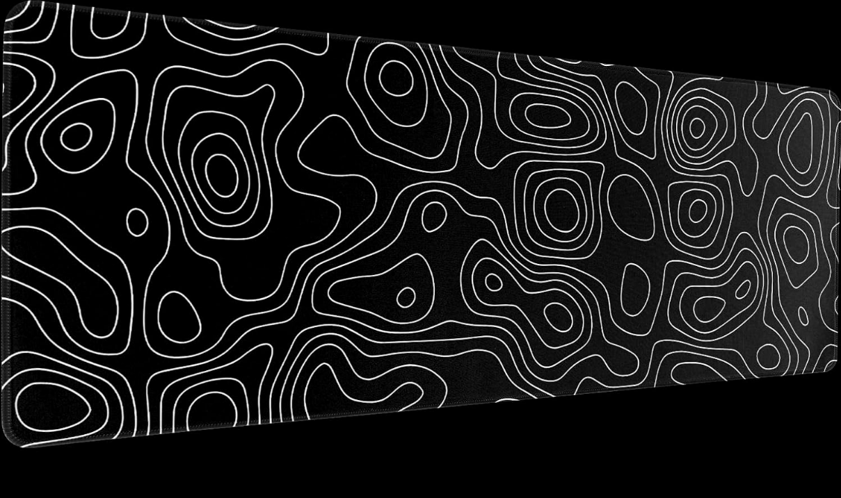 Weißes Gaming-Mauspad, Topografie-Kontur, großes Mauspad, Laptop-Schreibtischunterlage, Tastaturmatte, genähter Rand, rutschfestes Gummi, großes Schreibtischunterlage: 60x30 cm / green