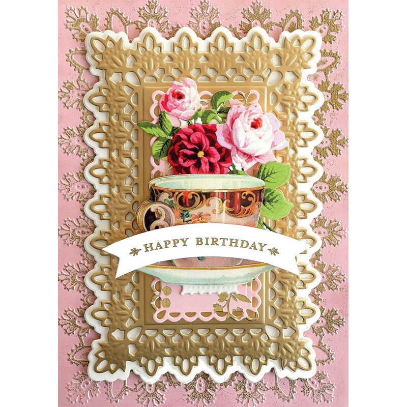 Festooned Retro Rectangle Frames Fancy Edges Christmas Border Metal Cutting Dies for DIY Scrapbooking Cards Crafts Dies