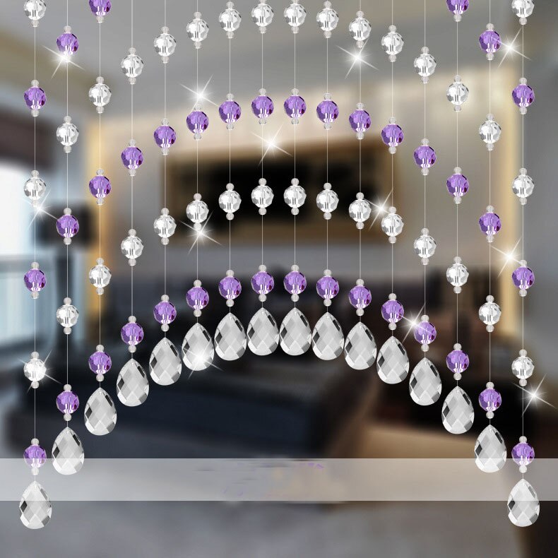 Corde de perles de verre arylique | Rideau de suspendu à l'écran, perles de cristal 12 couleurs 20 mètres, décorations de fête à la maison: color 9