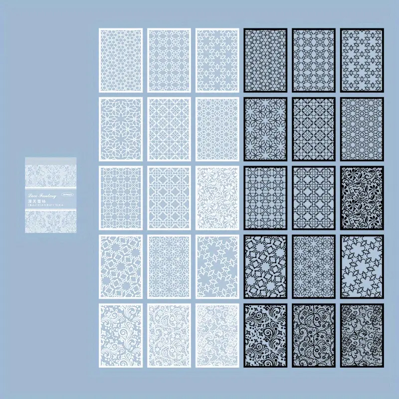 30 pièces, Style Vintage noir et blanc dentelle autocollants livre bricolage Journal indésirable Journal décoration Collage PET autocollant Album Scrapbooking: YELLOW
