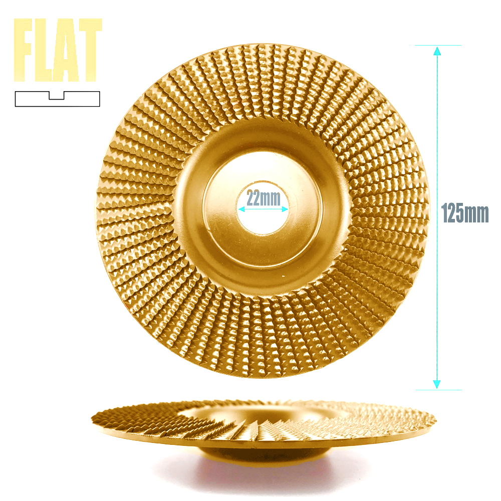 Muela de ángulo biselado plano de 125mm, rueda de pulido de madera, herramienta de lijado para tallado de madera, herramientas de disco abrasivo para amoladora angular: Naranja