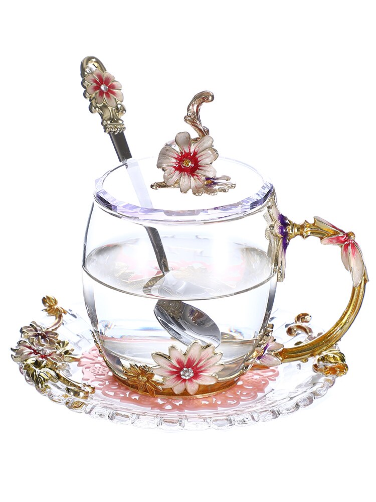 Tazas de café de vidrio esmaltado de Color, tazas de té y tazas resistentes al calor, vasos de agua para el hogar y la Oficina, artículos para beber, para los amantes