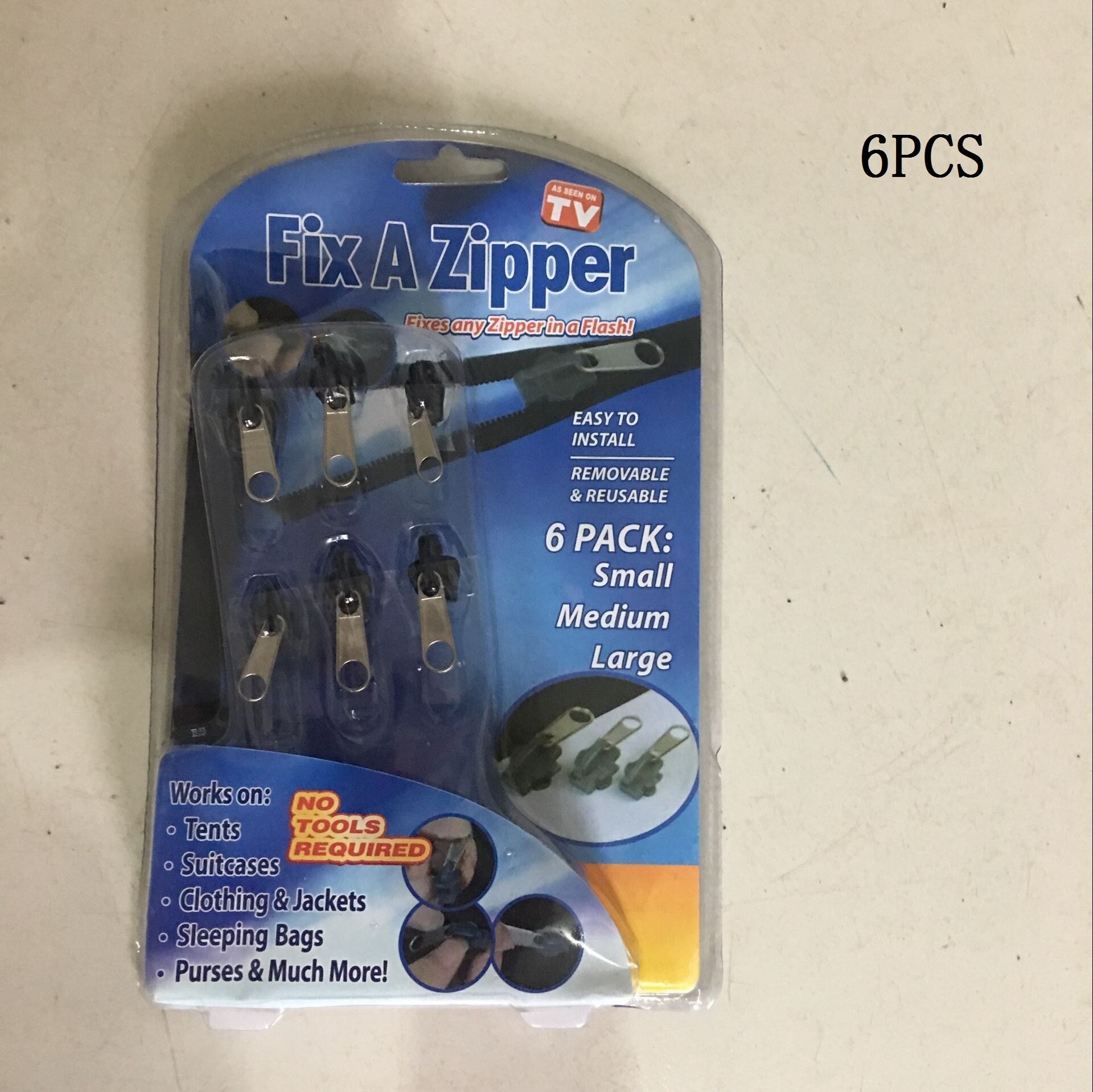 6/12pz 3 dimensioni kit di riparazione cerniera universale a correzione istantanea sostituzione cerniera lampo cursore denti salvataggio nuovo design cerniere vestiti da cucito: argento boxpacked