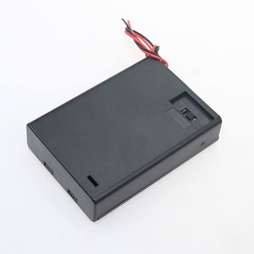 Soporte de pilas AA con 3 ranuras, caja de plástico para guardar ranuras, con cables de interruptor de apagado/encendido