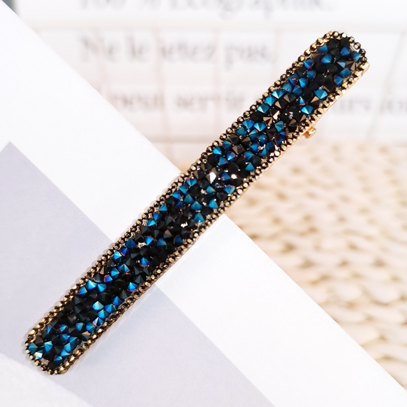 1 Pza horquillas brillantes de cristal para mujer, horquillas para el pelo, horquillas geométricas de para niñas, horquillas para el cabello, accesorios para el cabello: dark blue
