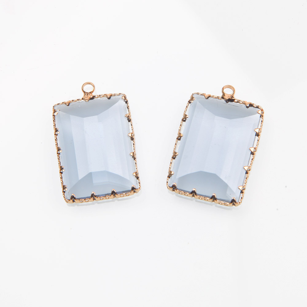 Rechthoek Facet Glas Bedels Voor Sieraden Maken Ketting Hangers Bevindingen Levert Diy Accessoires 19*26Mm