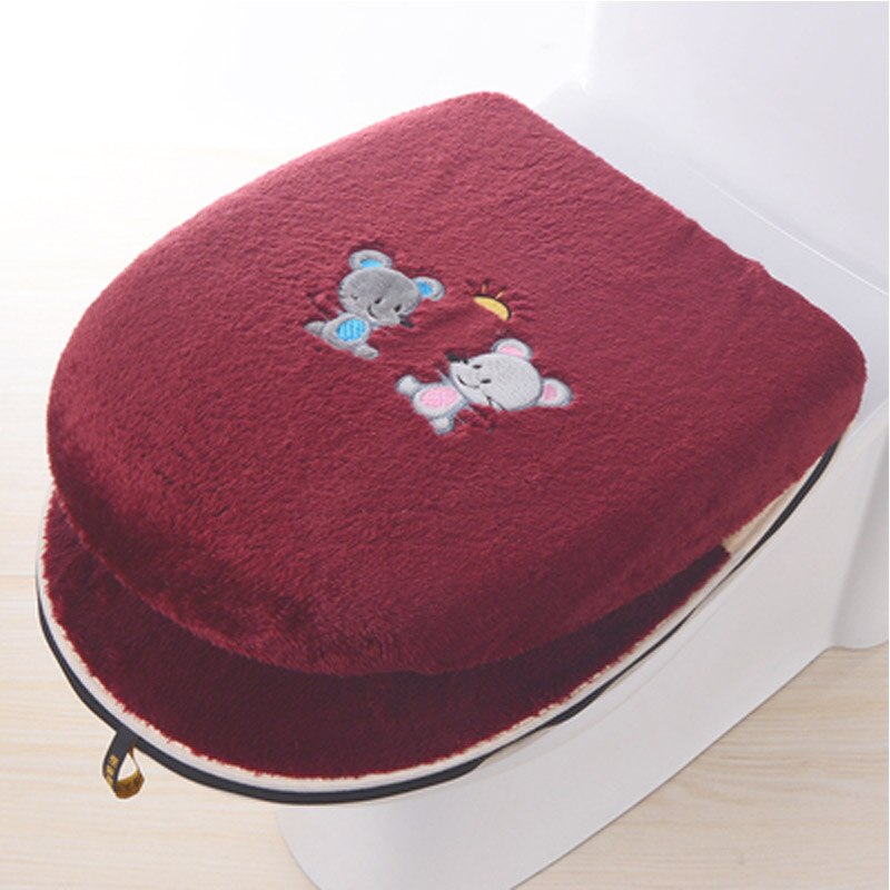 Siège de toilette en tissu doux, chauffant, pour salle de bain, couvercle lavable, coussin de couverture supérieur, fournitures de siège de toilette épaissi: A14