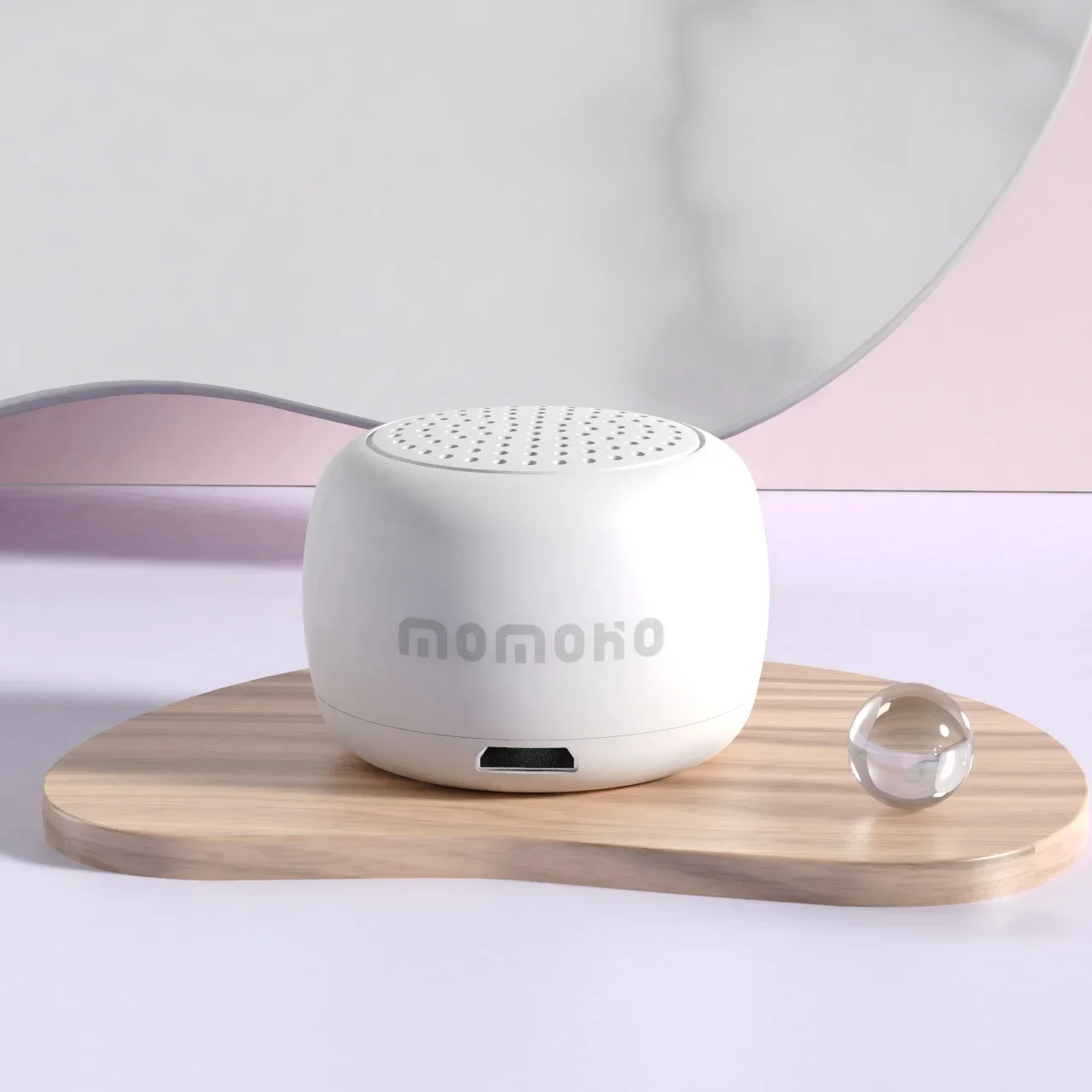 Neuer Mini-Bluetooth-Lautsprecher, niedlicher Audio--Spieler, echte kabellose Freisprech-Auto-Fahrradlautsprecher mit Umhängeband für praktisch-PC: Weiß