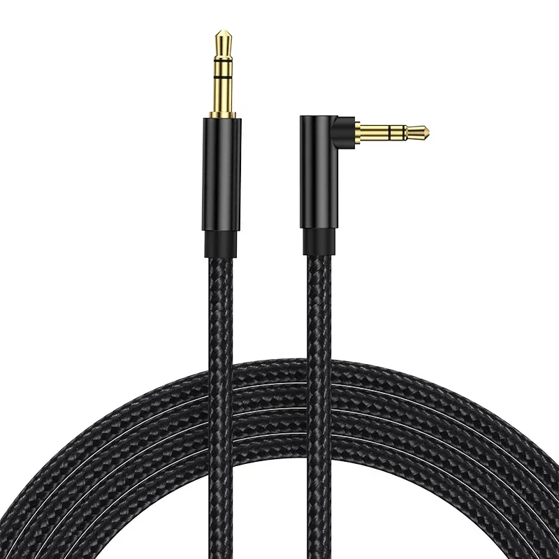 3/2/1.5/1/0.5cm Elbow Aux Speaker Cable 3.5mm Jack Audio Cable for Car Headphone Speaker Aux Cord Male To Male Hifi Aux Adapters