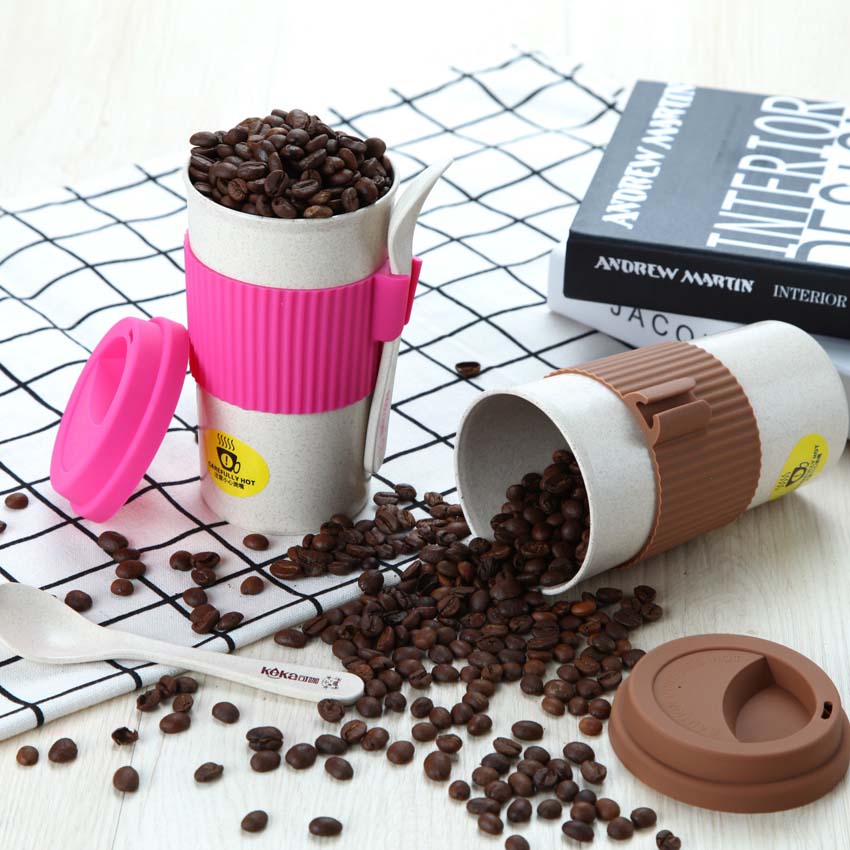 Simple Fresh Coffee Cup 350ml Mugs Milk Insulation Against Mug Drinkware Tea Cup Drinking Coffee Mug with Spoon