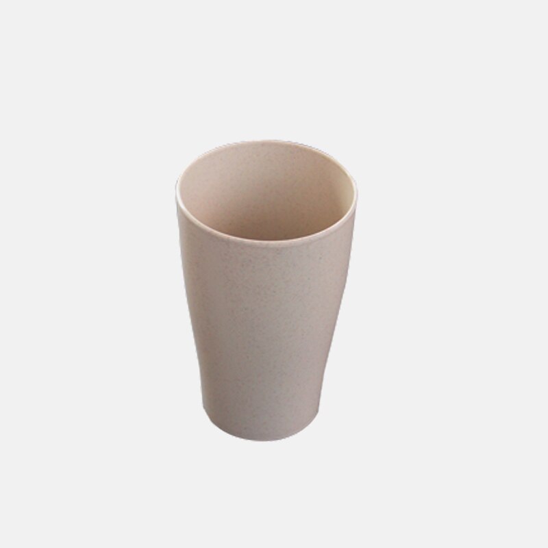 Ménage fruits fourchette vaisselle riz bol en plastique plaque paquet unique bol de céréales blé paille bol tasse: B yellow