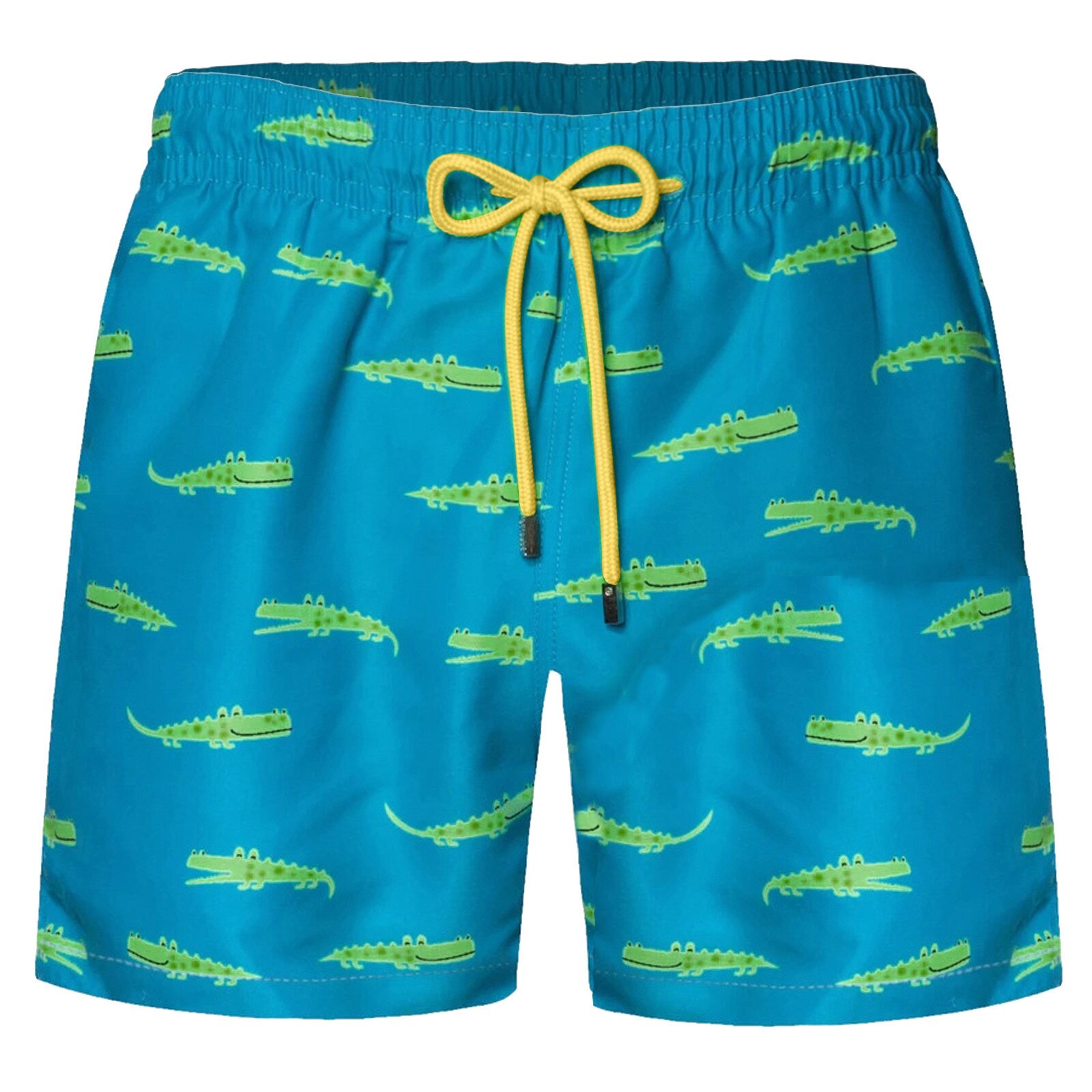 Men Boxer Shorts Cartoon Print Swimwear Lace Up Shorts Mid Waist Swim Trunks Short Built-in Liner Beach Shorts плавки мужские A2