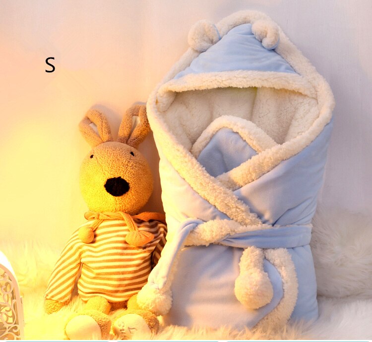 Super Bequem Lammwolle Baby Schlafsack 10 Farben 0-6 Monate Baby Swaddle Kleinkind Neugeborenen Decke Umschlag Winter: S Blau