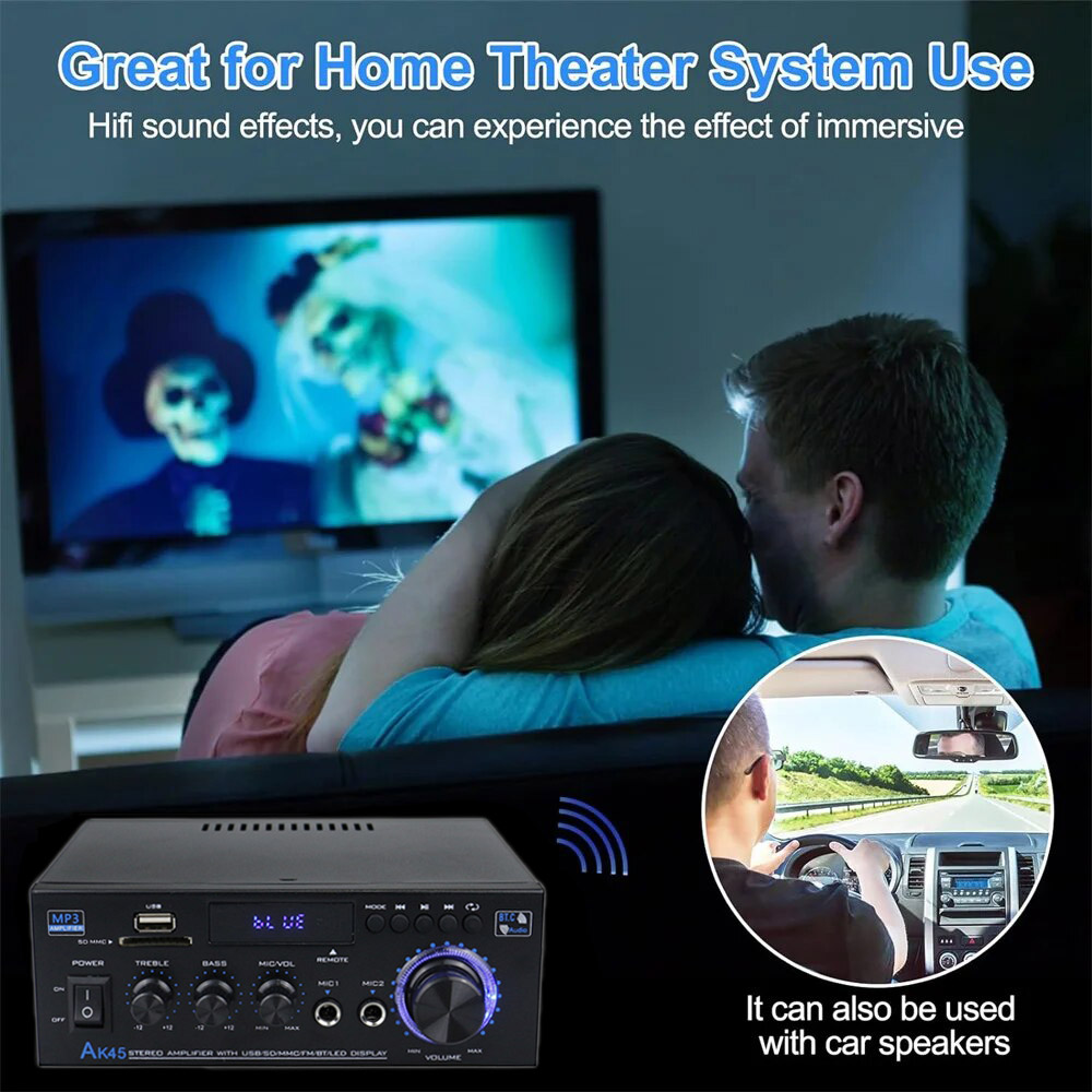 G919H AK45 Bluetooth 5.0 Amplificatore Audio 2.0CH Amplificatori di potenza Subwoofer Ciao-Fi Amplificatore Audio Amplificatore stereo Ricevitore FM USB