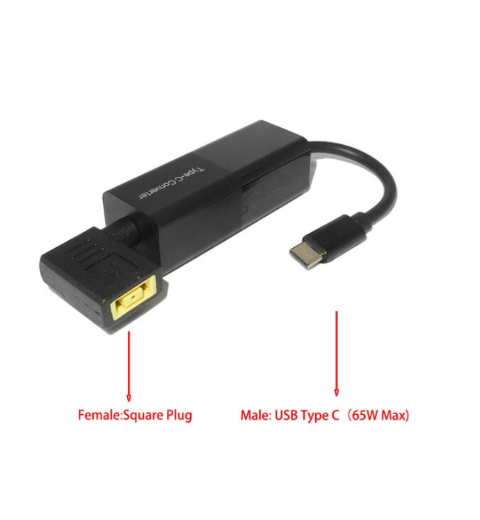 Usb Type C Converter Power Adapter Male Dc Jack Plug to 5.5*2.1 4.0*1.7 7.4*5.0 4.5*3.0mm Female 65W Adapter for Laptops: Square Plug Female