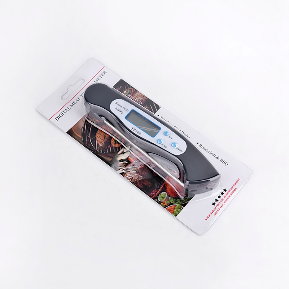 Termómetro Digital plegable para alimentos, herramienta para cocinar barbacoa, carne, tenedor de barbacoa, barbacoa, medidor de temperatura con batería TP108