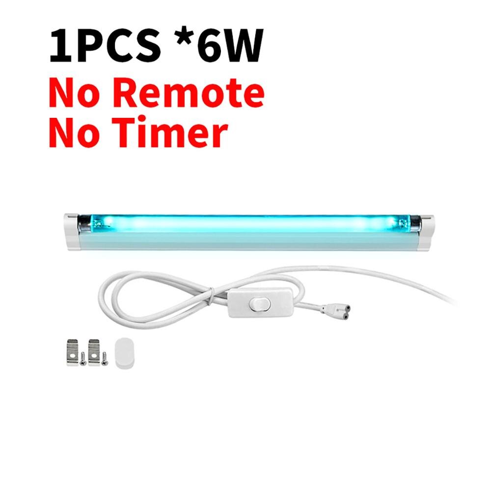 50W UV Sterilizer Lamp 110V 220V T5 Tube UVC Quartz Disinfection Germicidal Led Table Bulb EU US Power Timer Ultraviolet Light: 6W / 220V EU Plug