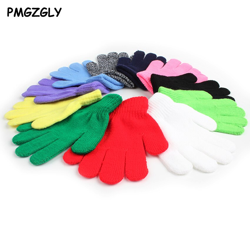 Winter Kinderen Snoep Kleur Leuke Handschoenen Warm breien Coral Kasjmier Mitts Effen Kleuren Unisex Meisje Jongen Baby handschoenen