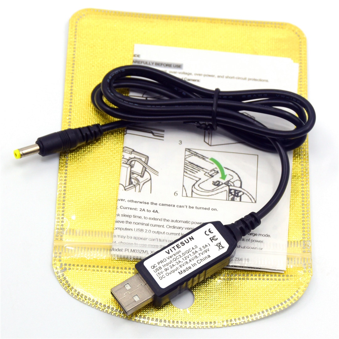 Câble de chargeur d'alimentation USB pour DMW-DCC12 DCC16 coupleur cc DMW-BLF19E BLJ31 batterie factice pour Lumix DMC GH3 GH4 DMC-GH5 GH5s DC-S1