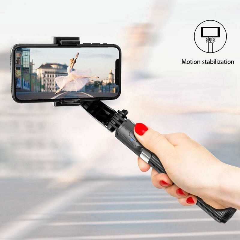Foldable Stabilizer with Bluetooth Wireless Remote Control,360 degree Rotation Portable Retractable Selfie Stick Tripod