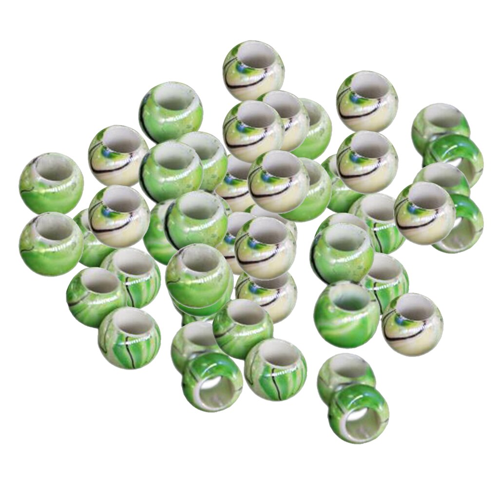 50 stykker dreadlocks perler sæt hårringe smykker til fletninger dreadlocks tilbehør hårmanchetter hårfletning: Grøn