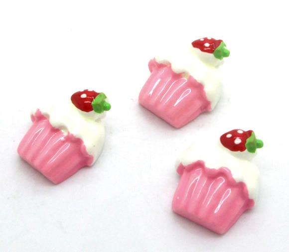 20 pièces rose résine glace décoration artisanat Flatback Cabochon Scrapbooking Fit cheveux Clips embellissements perles bricolage
