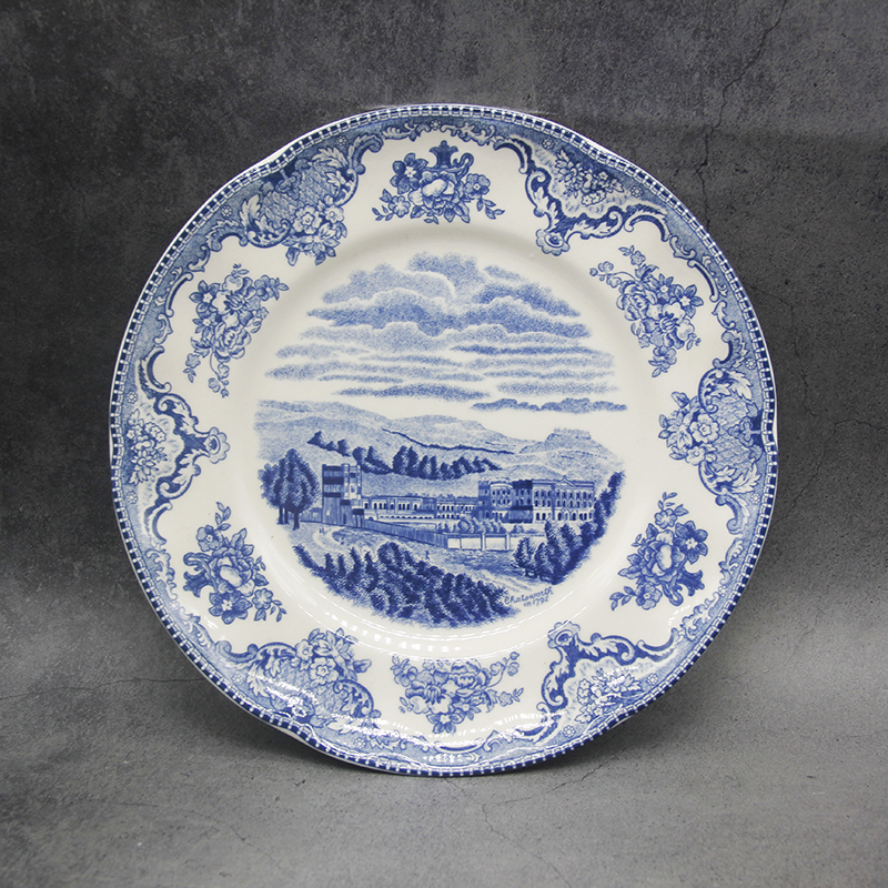 The Blue Britain Castles Dinner Set European Style Dinner Ware Ceramic Breakfast Plate Beef Dishes Dessert Dish Soup Bowl
