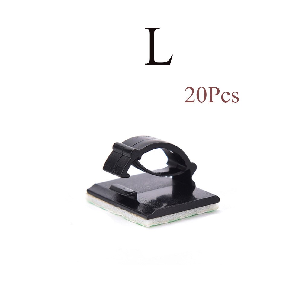 18/20pcs Cable Clips Desktop Organizer Self-Adhesive Cord Management Wire Holder Data Telephone Line Winder Fastener Clamp: GRAY