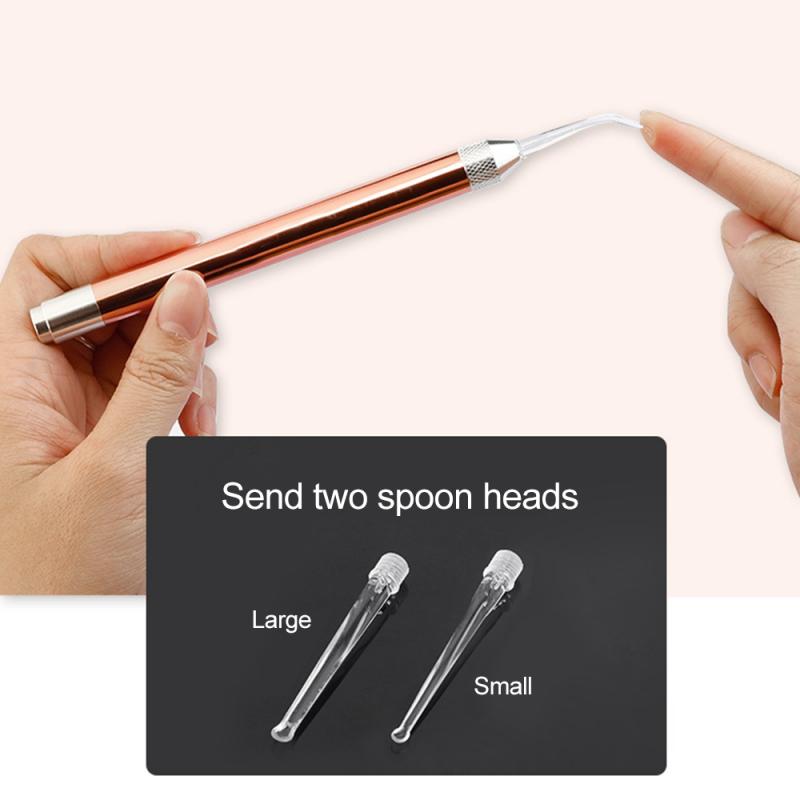 3 färg valfritt led öronvax borttagningsverktyg lätt öronpetare ficklampa barn vuxna med 2 tips öronvårdsverktyg