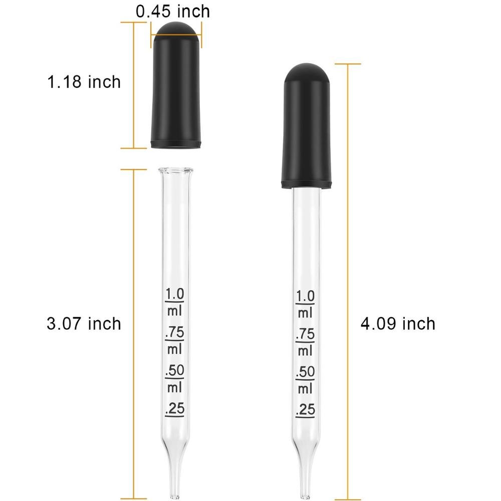 20Pack 1Ml Pipet Voor Etherische Olie Fles Dropper Gekalibreerd Met Rubberen Hoofd Voor Lege Vloeibare Containers