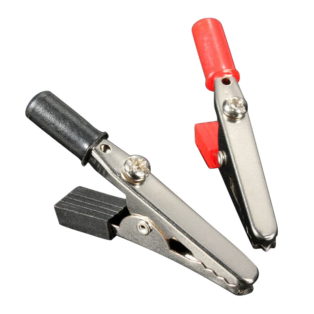 Zlinkj 2Pcs Duurzaam Alligator Clips Rood Zwart Alligator Clip Klem Om 4 Mm Banaan Vrouwelijke Jack Test adapter
