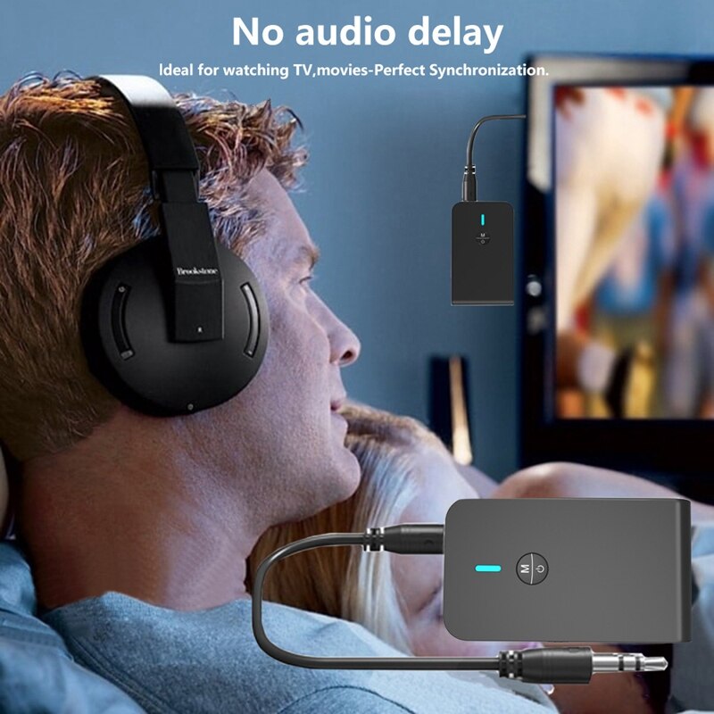 Receptor Bluetooth 5,0 o adaptador transceptor 2 en 1 Adaptador para auriculares o ordenadores
