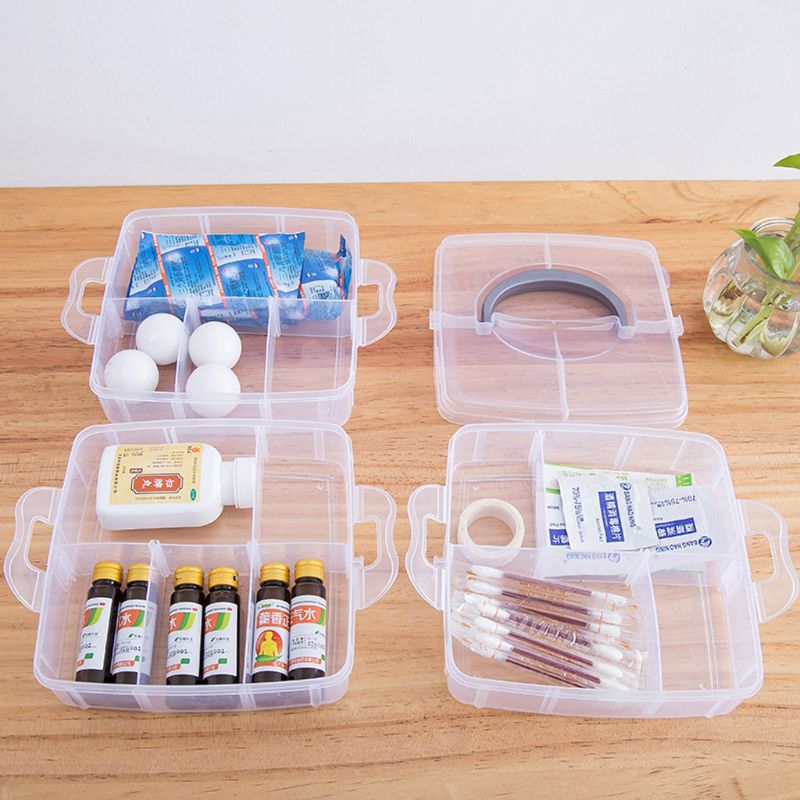 Transparent Portable Large Jewelry Organizer Removable Grids Jewelry Storage Rings Necklaces Box Container Case Display