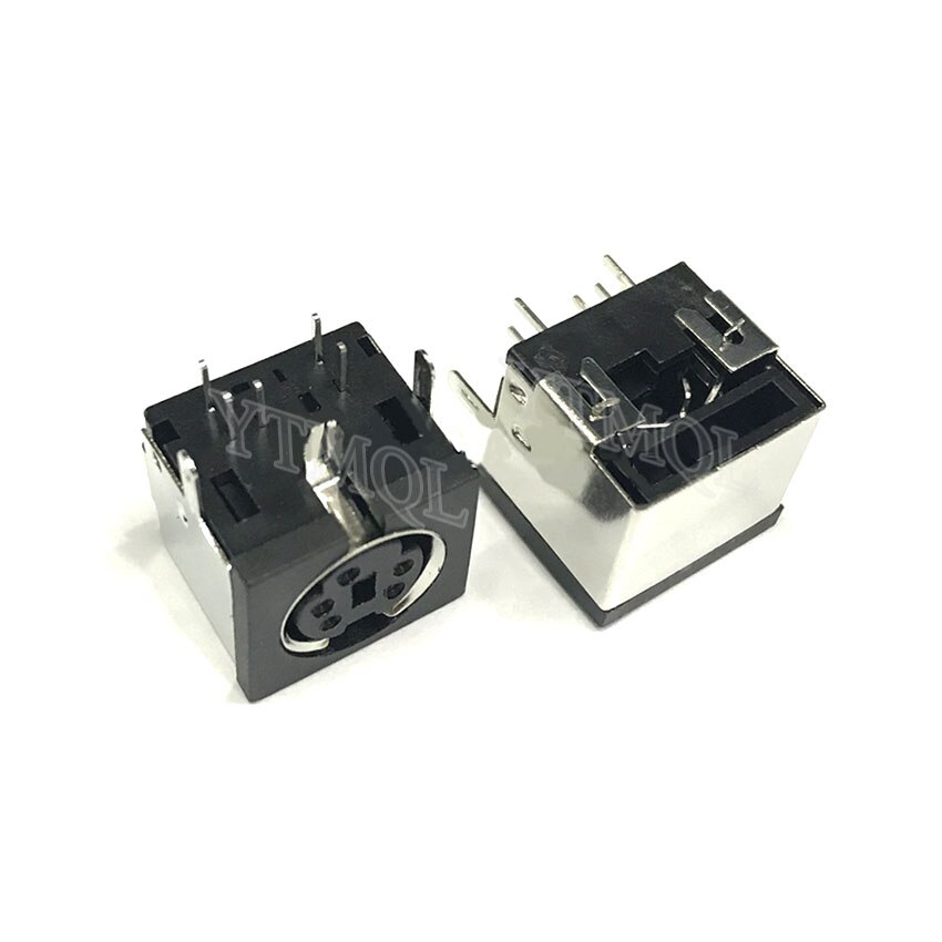5pcs Mini Din 3 4 5 6 7 8 9 Pin Female Din Sockets MD-SM Shield Right Angle Through Holes PCB Circular Receptacle Connector