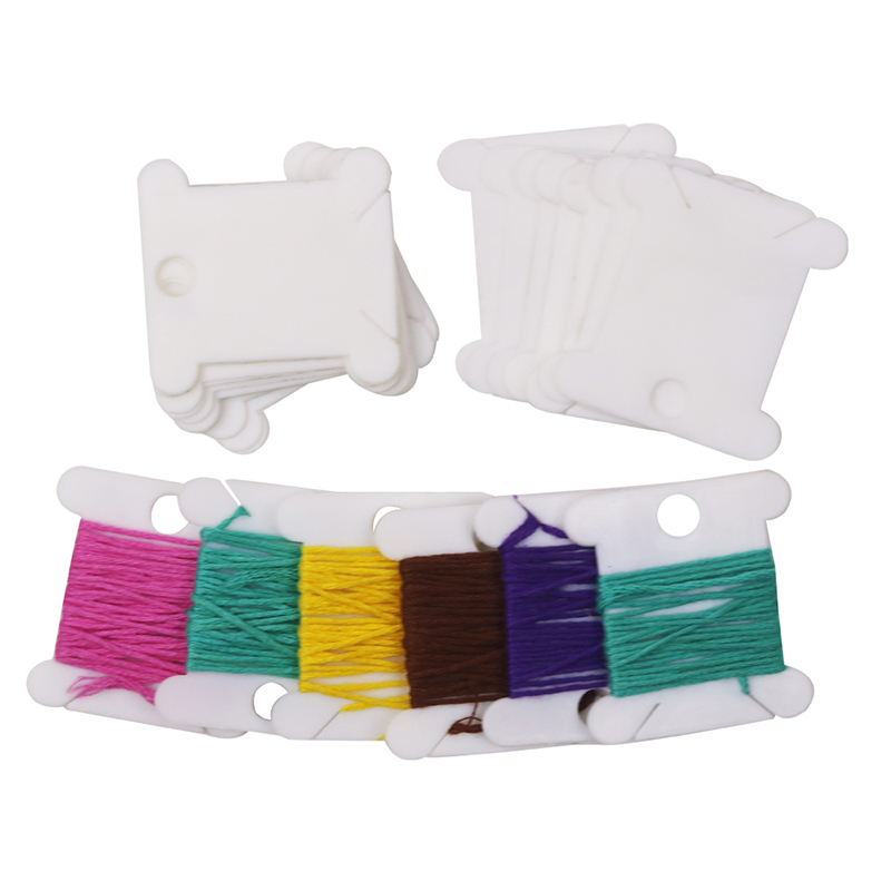 25/50/100/250 unids/set bobinas de hilo de plástico organizador de hilo de coser titular tarjeta de bordado DIY herramientas de punto de cruz