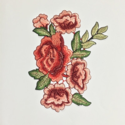 Rose Flower Embroidery Patches Sticker Clothes Parches Para La Ropa Applique Embroidery Flower Patches Diy Clothing Accessories: H