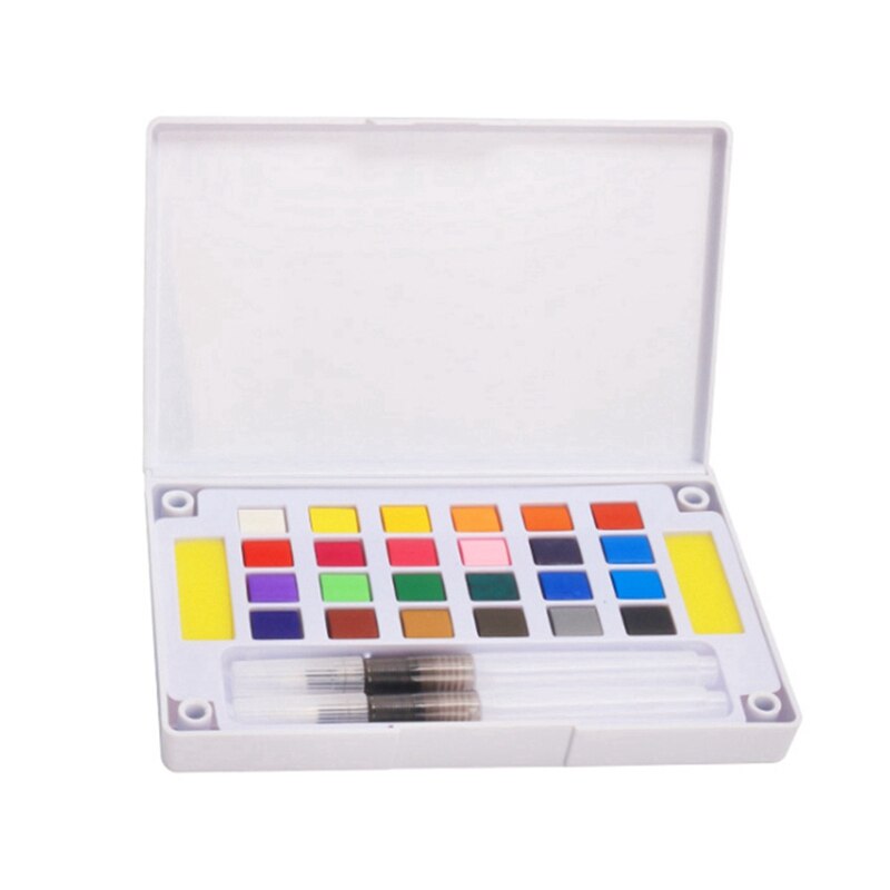 12/18/24/36 farver bærbare rejser solidt pigment akvarel maling med vandfarve pensel til maling af kunstforsyninger *: L