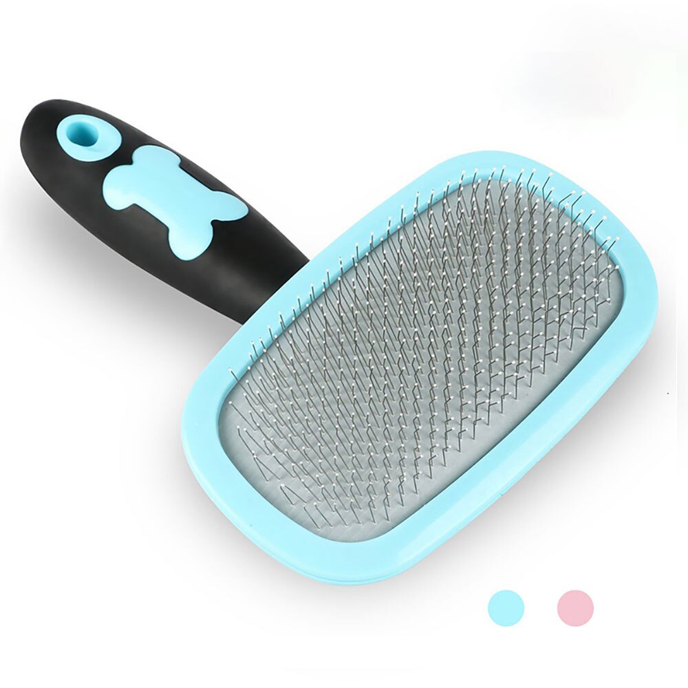 Peine para perro y gato aguja de cepillo para el cabello para mascota limpiador automático cepillo derramamiento Trimmer peine para perros, gatos de pelo largo aseo herramienta