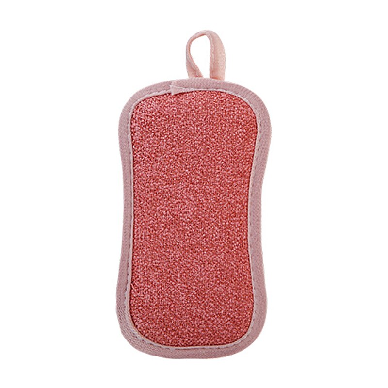 Pot lavage éponges Double face assiettes plat nettoyage chiffon ménage cuisine nettoyage accessoire salle de bain accessoires: Red