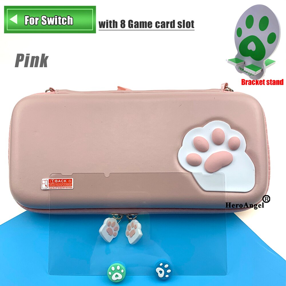 Robuste reisetasche für nintendo switch/lite-zubehör, schützende hartschalen-tragetasche für die switch mini-konsole: Schalter pink