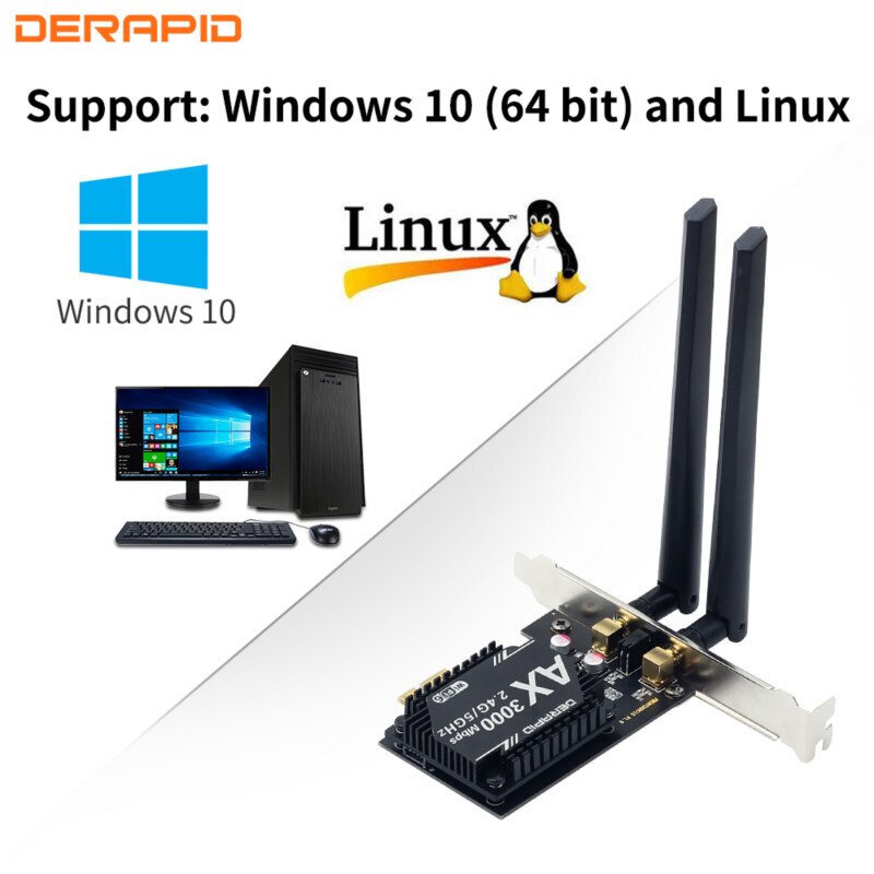 Wi-Fi 6E Intel AX210 2,4 Gbps Drahtlose WiFi6 Karte Adapter Bluetooth 5,2 802,11 ax Schreibtisch 2,4G/5G/6Ghz PCIE Netzwerk Karte Fenster10