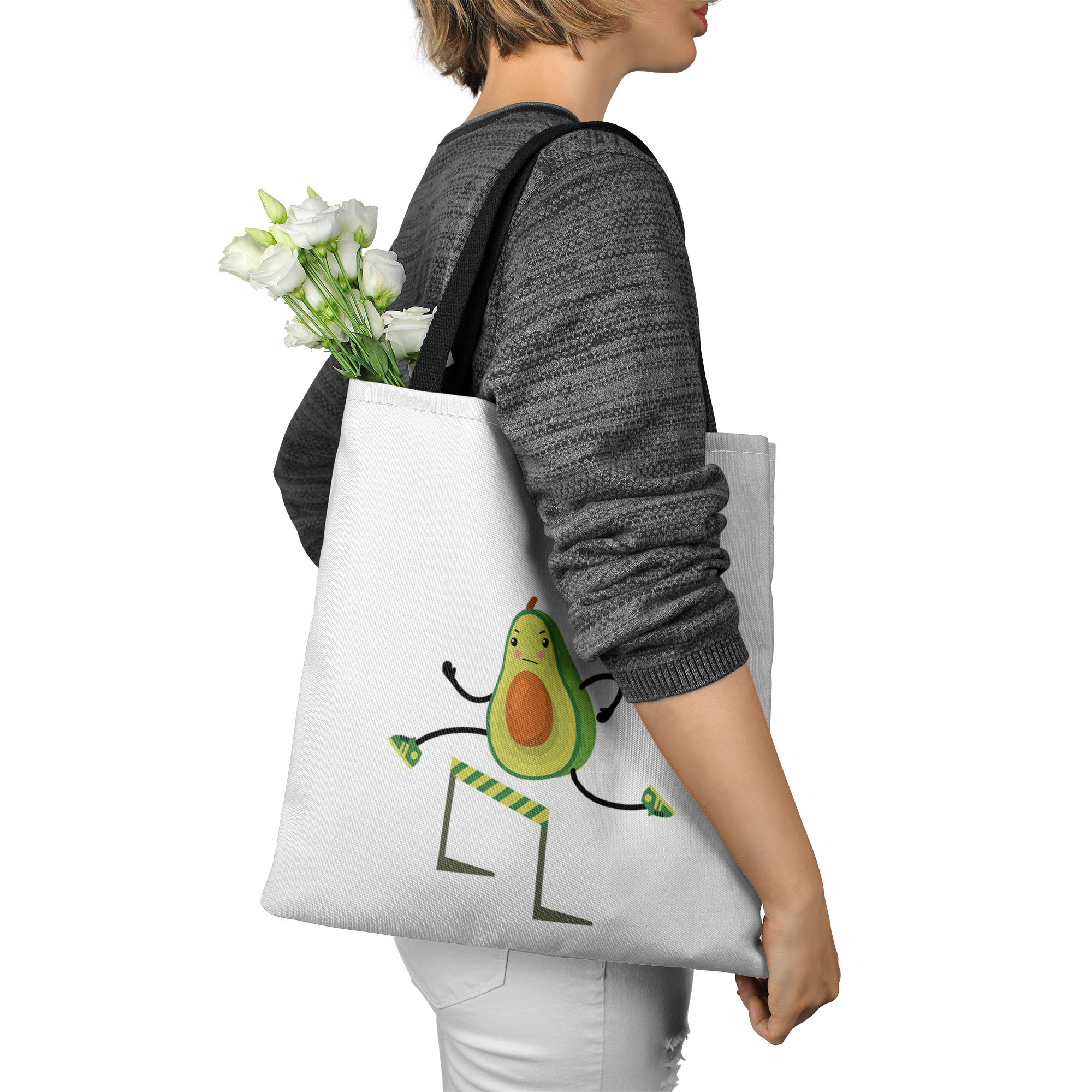 Borsa a tracolla in tela di moda per donna borsa a tracolla per scuola femminile con motivo 3d Avocado ingrandito spesso Unisex