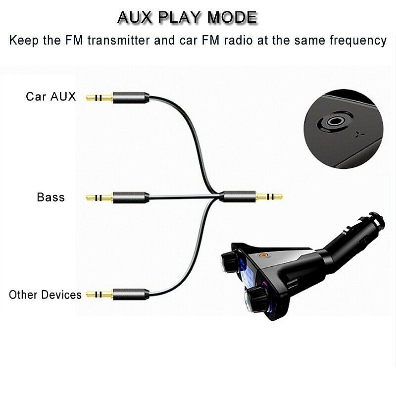 Bluetooth auto fm-zender  mp3- speler handsfree radio adapterkit usb-oplader bluetooth auto  mp3- speler