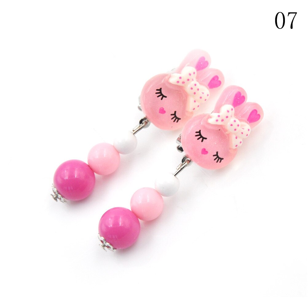 1Pair Stili Misti Lot Ovely Bambini Del Fumetto Dei Monili Del Bambino Della Ragazza Degli Orecchini Bambini Ear Clip On Trafitto Lega Indolore Orecchini: A7