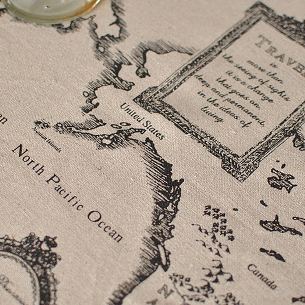 Table Cloth World Map Lace Tablecloth Decorative Table Cloth Linen Table Cover